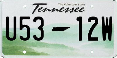 TN license plate U5312W