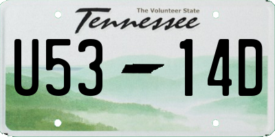 TN license plate U5314D