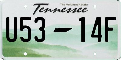 TN license plate U5314F