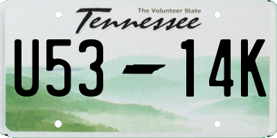 TN license plate U5314K