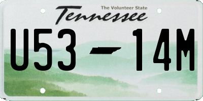TN license plate U5314M