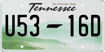 TN license plate U5316D