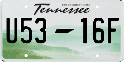 TN license plate U5316F