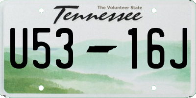TN license plate U5316J