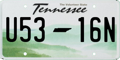 TN license plate U5316N