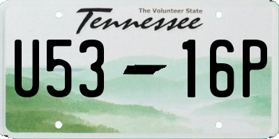 TN license plate U5316P