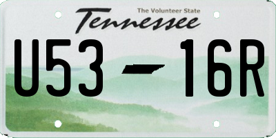 TN license plate U5316R