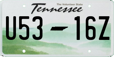 TN license plate U5316Z