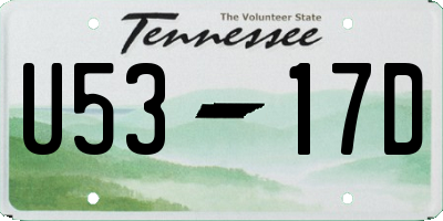 TN license plate U5317D