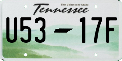 TN license plate U5317F