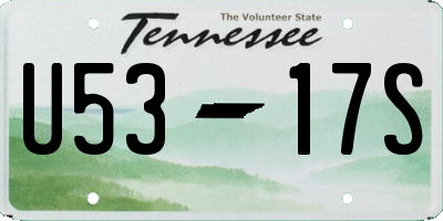 TN license plate U5317S