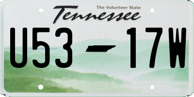 TN license plate U5317W