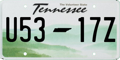 TN license plate U5317Z