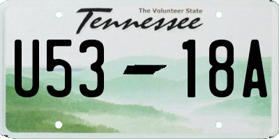 TN license plate U5318A