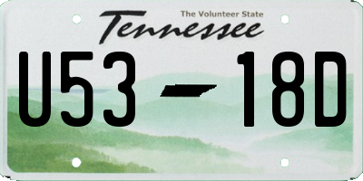 TN license plate U5318D