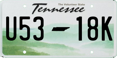 TN license plate U5318K