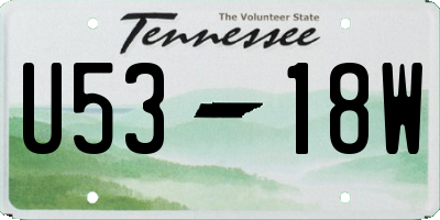 TN license plate U5318W