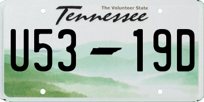 TN license plate U5319D