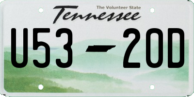 TN license plate U5320D