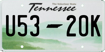 TN license plate U5320K