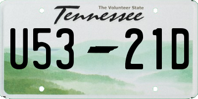 TN license plate U5321D