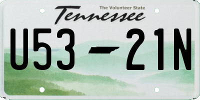 TN license plate U5321N