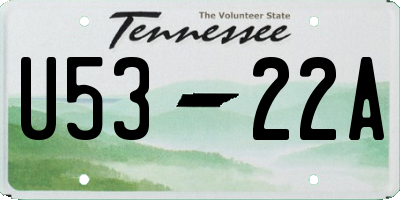 TN license plate U5322A
