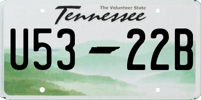TN license plate U5322B