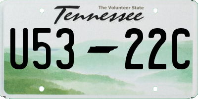 TN license plate U5322C