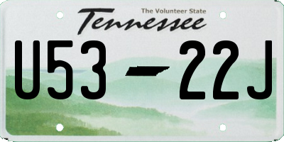 TN license plate U5322J