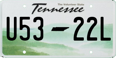 TN license plate U5322L