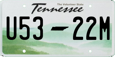 TN license plate U5322M