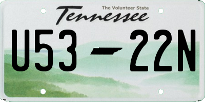 TN license plate U5322N