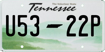 TN license plate U5322P