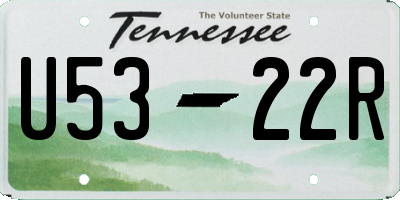 TN license plate U5322R