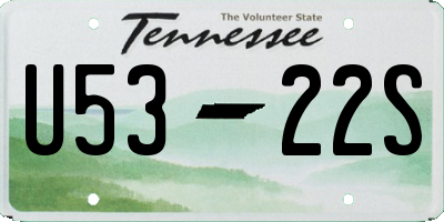 TN license plate U5322S