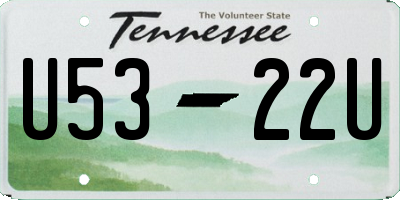 TN license plate U5322U