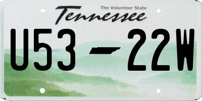 TN license plate U5322W