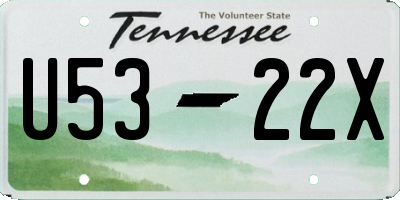 TN license plate U5322X