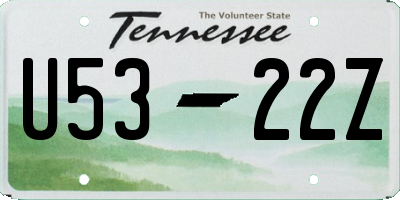 TN license plate U5322Z