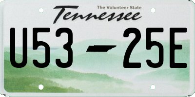 TN license plate U5325E