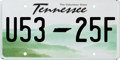 TN license plate U5325F