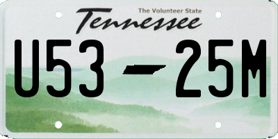 TN license plate U5325M