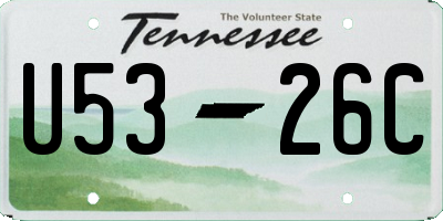 TN license plate U5326C
