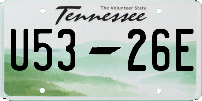 TN license plate U5326E