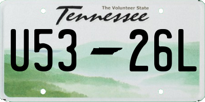 TN license plate U5326L