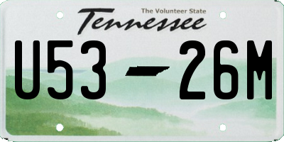 TN license plate U5326M