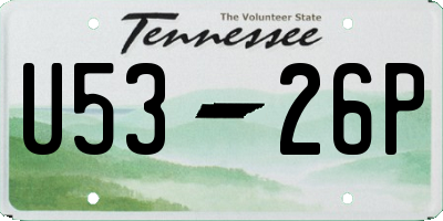 TN license plate U5326P