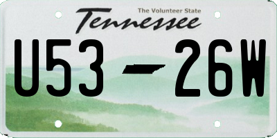 TN license plate U5326W