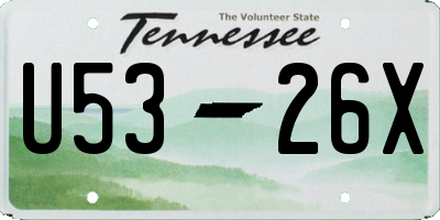 TN license plate U5326X